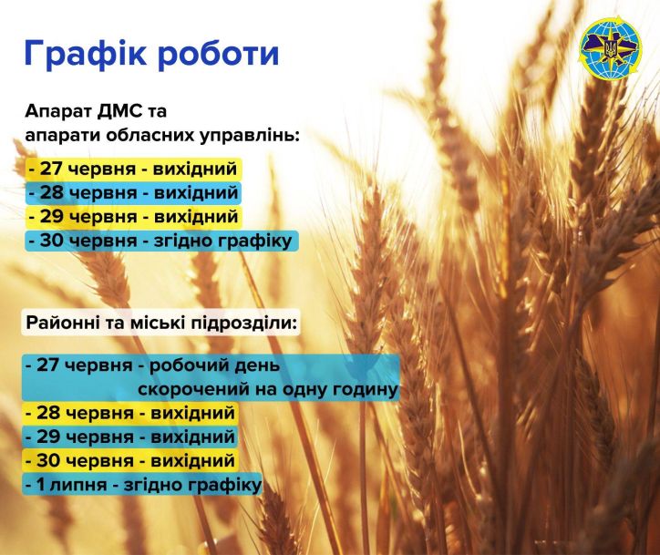 Інформація щодо графіку роботи Міграційної служби з нагоди Дня Конституції України