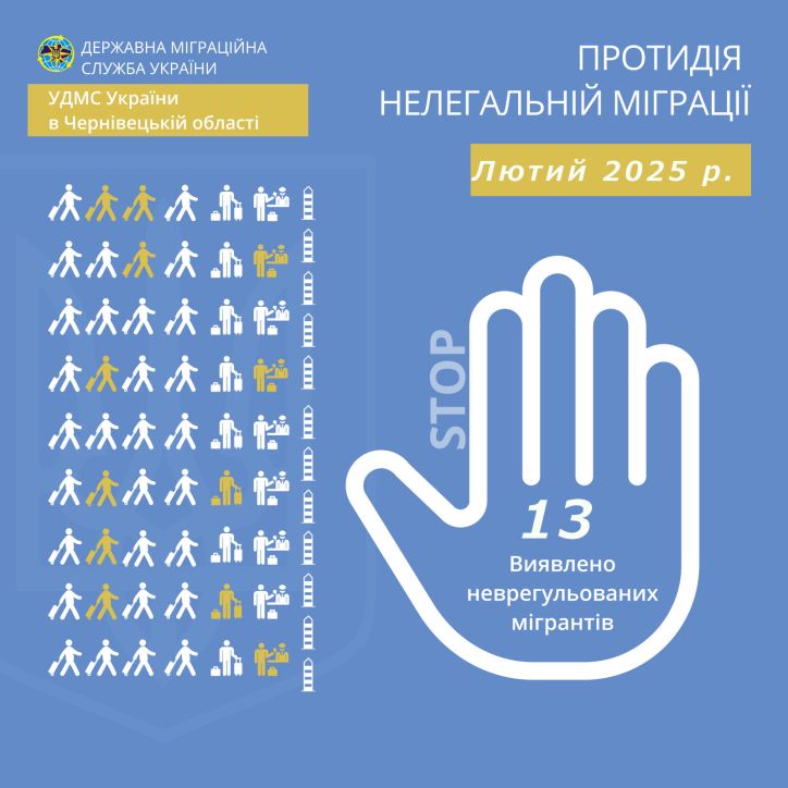 На Буковині в лютому виявили 13 неврегульованих мігрантів