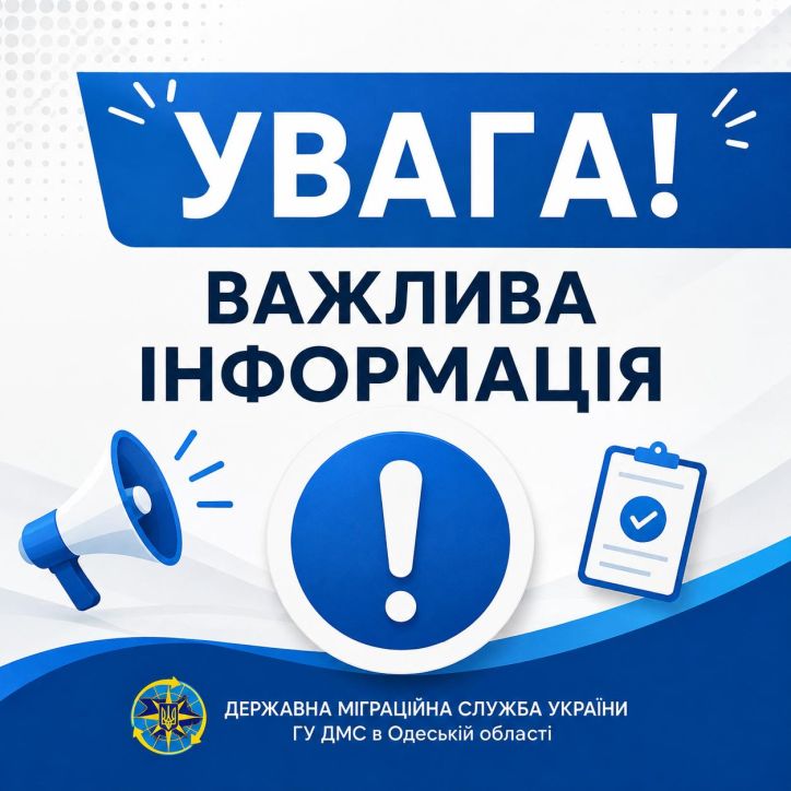 Головне управління ДМС в Одеській області інформує